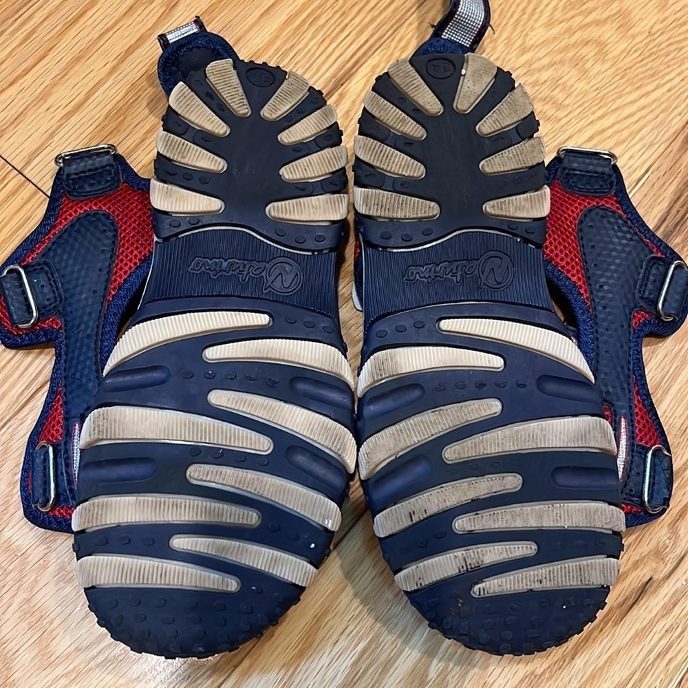 Naturino boys red & navy fabric sandals Sz 3 - Picture 8 of 14